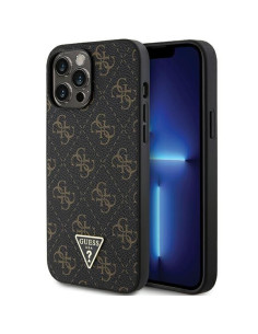 Coque GUESS pour IPHONE 14 Pro GUHCP14LPG4GPK (4G Triangle Metal Logo) noir