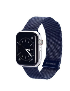 DUX DUCIS Milanais - Bracelet magnétique en acier inoxydable pour Apple Watch 38/40/41mm bleu.