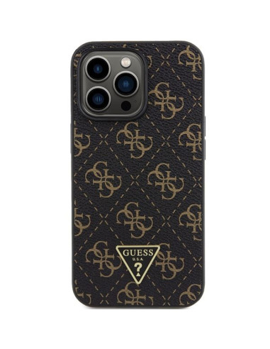 Coque GUESS pour IPHONE 14 Pro GUHCP14LPG4GPK (4G Triangle Metal Logo) noir