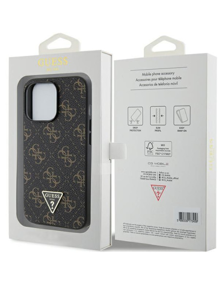 Coque GUESS pour IPHONE 14 Pro GUHCP14LPG4GPK (4G Triangle Metal Logo) noir