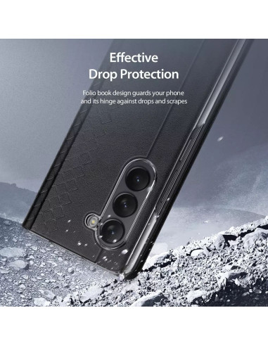 DUX DUCIS Bril - Case en cuir pour Samsung Galaxy Z Fold5 5G noir