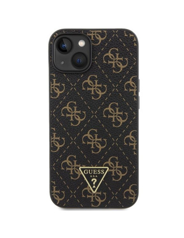 Coque GUESS pour IPHONE 13 / 14 / 15 GUHCP15SPG4GPK (4G Triangle Metal Logo) noir