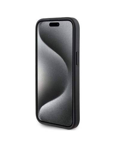 Coque GUESS pour IPHONE 13 / 14 / 15 GUHCP15SPG4GPK (4G Triangle Metal Logo) noir