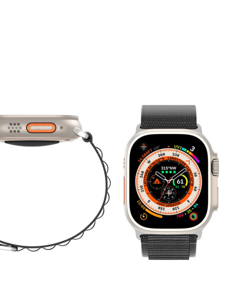 DUX DUCIS GS - Bracelet en nylon pour Apple Watch 42/44/45/49mm noir