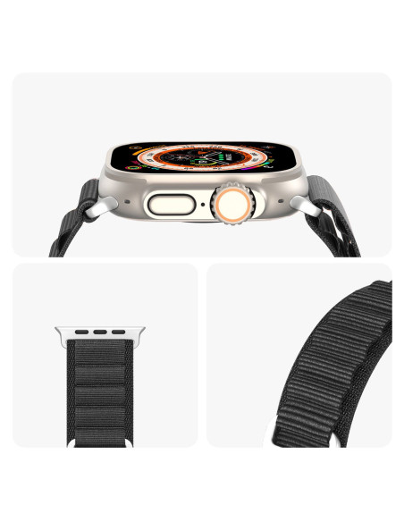 DUX DUCIS GS - Bracelet en nylon pour Apple Watch 42/44/45/49mm noir