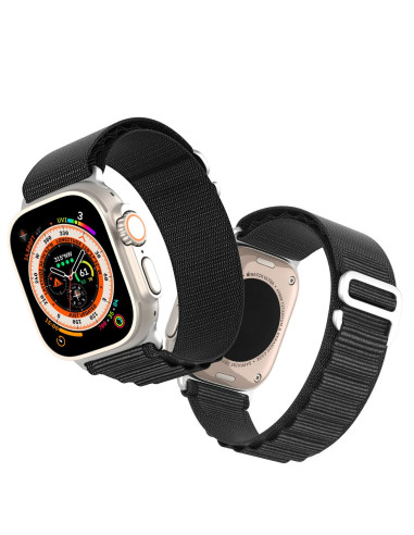 DUX DUCIS GS - Bracelet en nylon pour Apple Watch 42/44/45/49mm noir