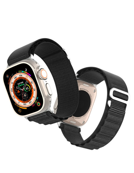 DUX DUCIS GS - Bracelet en nylon pour Apple Watch 42/44/45/49mm noir