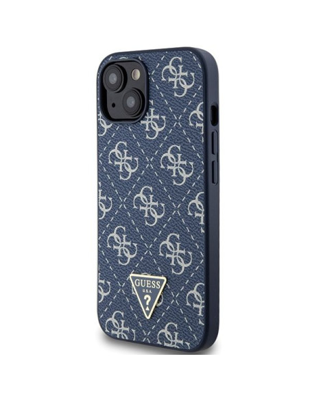 Coque GUESS pour IPHONE 13 / 14 / 15 GUHCP15SPG4GPB (4G Triangle Metal Logo) bleu