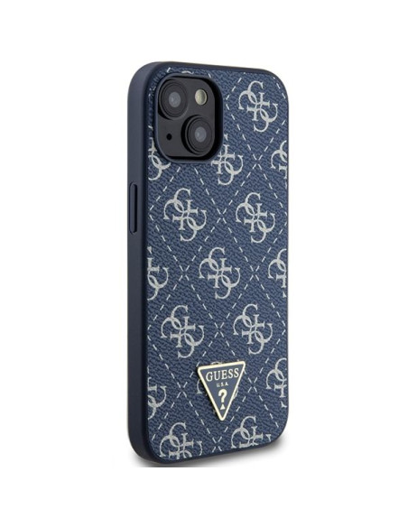 Coque GUESS pour IPHONE 13 / 14 / 15 GUHCP15SPG4GPB (4G Triangle Metal Logo) bleu