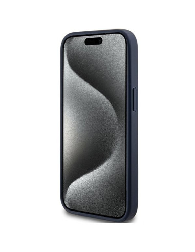 Coque GUESS pour IPHONE 13 / 14 / 15 GUHCP15SPG4GPB (4G Triangle Metal Logo) bleu
