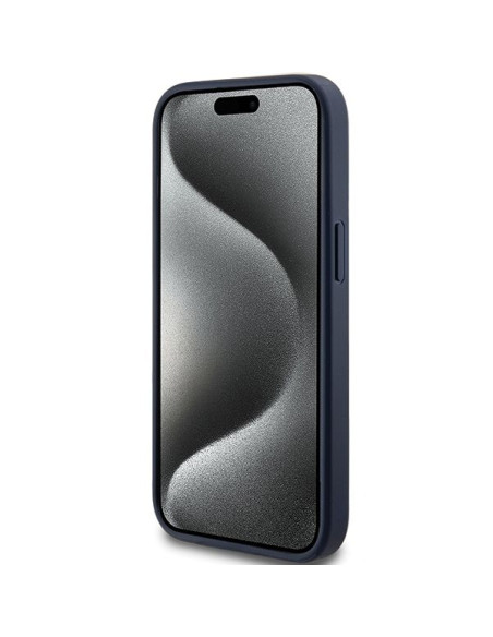 Coque GUESS pour IPHONE 13 / 14 / 15 GUHCP15SPG4GPB (4G Triangle Metal Logo) bleu