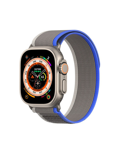 DUX DUCIS Bracelet en nylon YJ pour Apple Watch 42 / 44 / 45 / 49 mm bleu gris