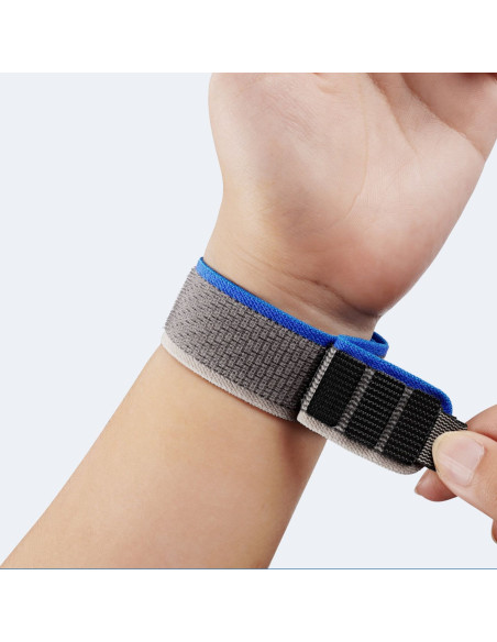 DUX DUCIS Bracelet en nylon YJ pour Apple Watch 42 / 44 / 45 / 49 mm bleu gris