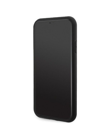 Véritable GUESS Case GUHMN61G4GFRK pour iPhone 11 (Compatible avec Magsafe / 4G Ring classic logo / noir)