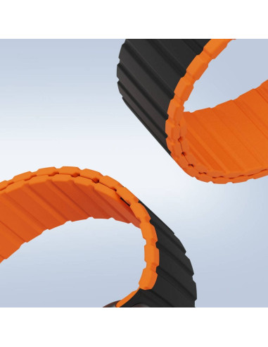 DUX DUCIS LD - Bracelet en silicone pour Apple Watch 38/40/41mm noir/orange