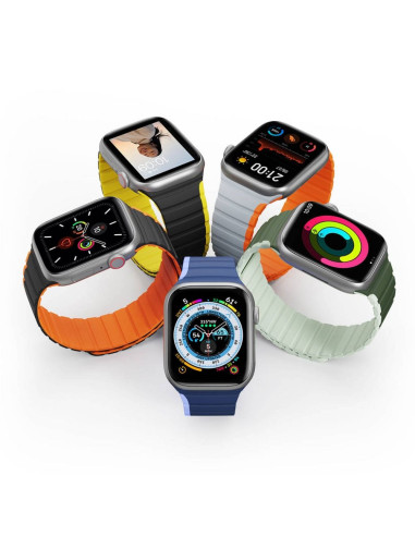 DUX DUCIS LD - Bracelet en silicone pour Apple Watch 38/40/41mm noir/orange