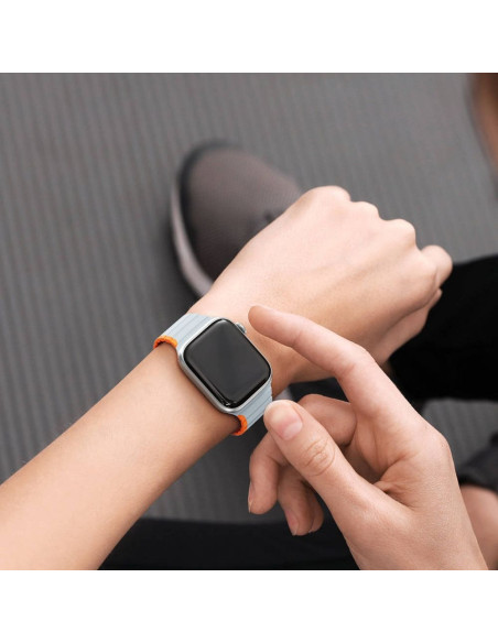 DUX DUCIS LD - Bracelet en silicone pour Apple Watch 38/40/41mm gris/orange