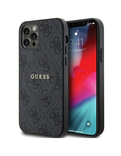 GUESS case for IPHONE 12 / 12 Pro compatible with MagSafe GUHMP12MG4GFRK (4G Ring classic logo) black