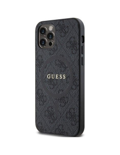 GUESS case for IPHONE 12 / 12 Pro compatible with MagSafe GUHMP12MG4GFRK (4G Ring classic logo) black 2