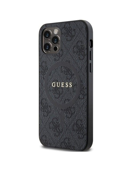 GUESS case for IPHONE 12 / 12 Pro compatible with MagSafe GUHMP12MG4GFRK (4G Ring classic logo) black