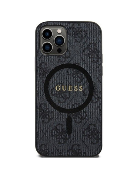 GUESS case for IPHONE 12 / 12 Pro compatible with MagSafe GUHMP12MG4GFRK (4G Ring classic logo) black