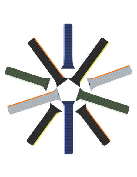 DUX DUCIS LD Bracelet en silicone pour Apple Watch 42 / 44 / 45 mm noir et orange