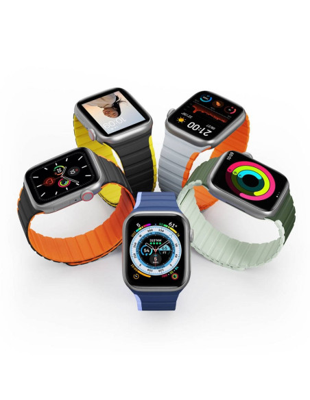 DUX DUCIS LD Bracelet en silicone pour Apple Watch 42 / 44 / 45 mm noir et orange