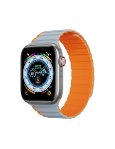 DUX DUCIS LD - Bracelet en silicone pour Apple Watch 42/44/45mm gris/orange