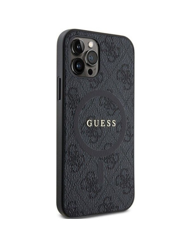 GUESS case for IPHONE 12 / 12 Pro compatible with MagSafe GUHMP12MG4GFRK (4G Ring classic logo) black