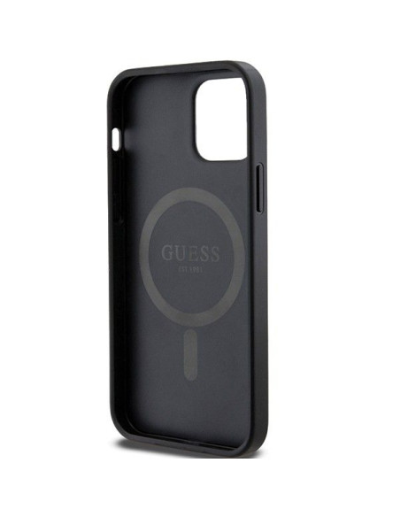 GUESS case for IPHONE 12 / 12 Pro compatible with MagSafe GUHMP12MG4GFRK (4G Ring classic logo) black