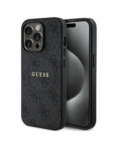 Véritable Case GUESS GUHMP13XG4GFRK pour iPhone 13 Pro Max (Compatible avec Magsafe / 4G Ring classic logo / noir)