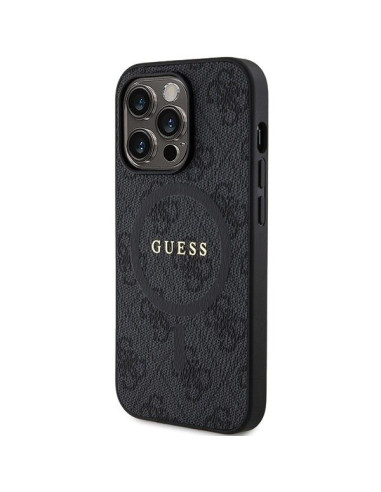 Véritable Case GUESS GUHMP13XG4GFRK pour iPhone 13 Pro Max (Compatible avec Magsafe / 4G Ring classic logo / noir)