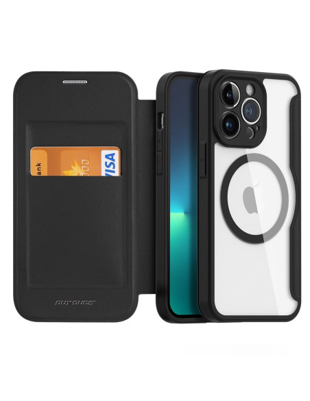 DUX DUCIS Skin X Pro - Coque à rabat compatible MagSafe pour Apple iPhone 13 Pro noir