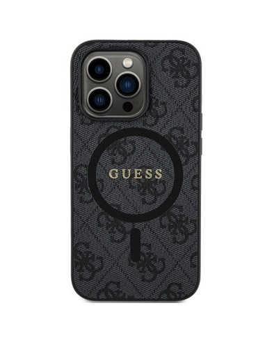 Véritable Case GUESS GUHMP13XG4GFRK pour iPhone 13 Pro Max (Compatible avec Magsafe / 4G Ring classic logo / noir)