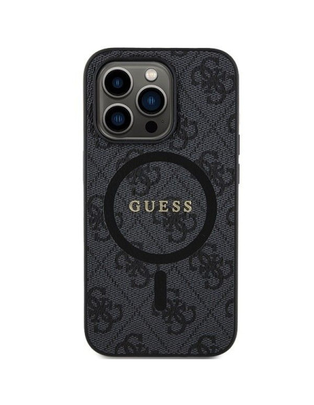 Véritable Case GUESS GUHMP13XG4GFRK pour iPhone 13 Pro Max (Compatible avec Magsafe / 4G Ring classic logo / noir)
