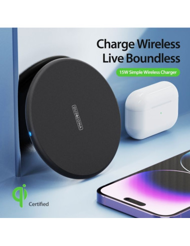 DUZZONA W11 - Chargeur inductif compatible MagSafe 15W noir