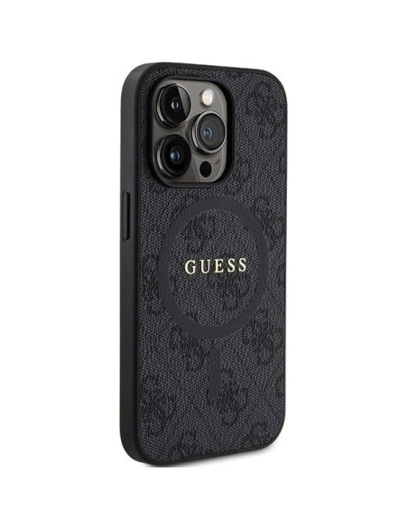 Véritable Case GUESS GUHMP13XG4GFRK pour iPhone 13 Pro Max (Compatible avec Magsafe / 4G Ring classic logo / noir)