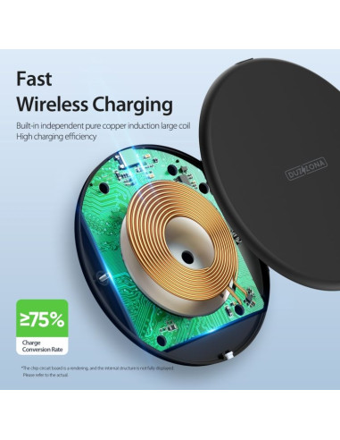 DUZZONA W11 - Chargeur inductif compatible MagSafe 15W noir