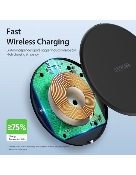 DUZZONA W11 - Chargeur inductif compatible MagSafe 15W noir