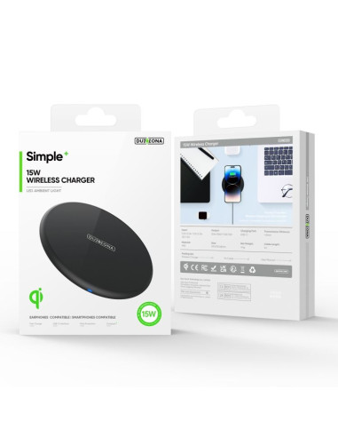 DUZZONA W11 - Chargeur inductif compatible MagSafe 15W noir