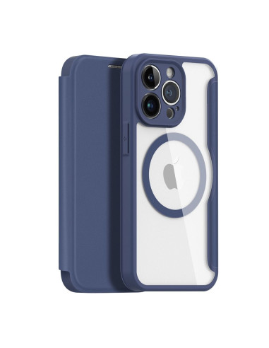 DUX DUCIS Skin X Pro - Coque à rabat compatible MagSafe pour Apple iPhone 14 Pro Max bleu