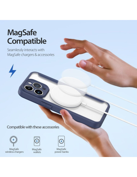 DUX DUCIS Skin X Pro - Coque à rabat compatible MagSafe pour Apple iPhone 14 Pro Max bleu