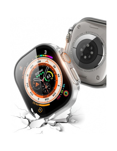 DUX DUCIS Hamo - Coque de protection avec verre pour Apple Watch Ultra/Ultra2 49mm argenté.