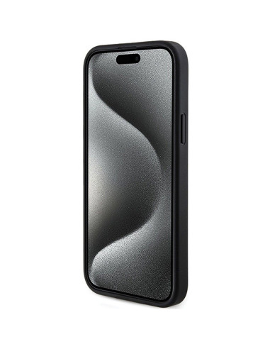 Véritable GUESS Case GUHMP14SG4GFRK pour iPhone 14 (Compatible avec Magsafe / 4G Ring classic logo / noir)
