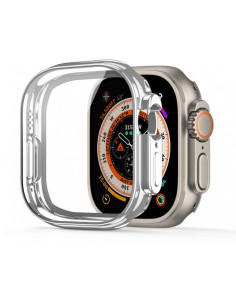 DUX DUCIS Samo - Coque de protection en TPU souple avec verre pour Apple Watch Ultra/Ultra 2 49mm argenté.