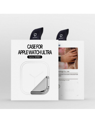 DUX DUCIS Samo - Coque de protection en TPU souple avec verre pour Apple Watch Ultra/Ultra 2 49mm argenté.