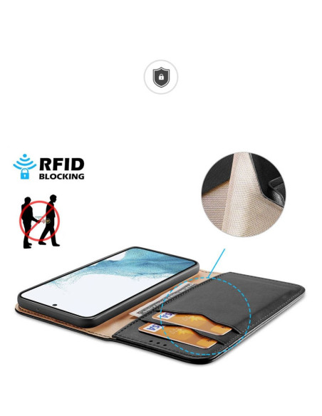 DUX DUCIS Hivo - Case en cuir pour Samsung Galaxy S23 noir