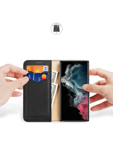 DUX DUCIS Hivo - Case en cuir pour Samsung Galaxy S23 Ultra noir