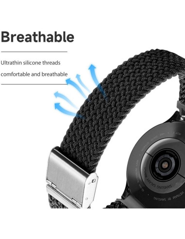 DUX DUCIS strap MIXTURE II stretchable braided 22 mm black
