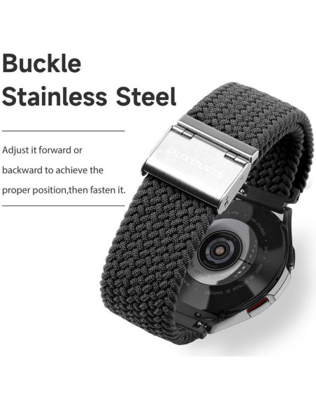 DUX DUCIS strap MIXTURE II stretchable braided 22 mm black